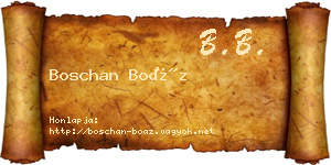 Boschan Boáz névjegykártya